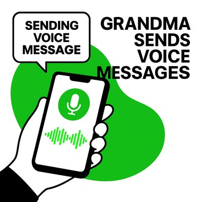 Illustration of Smartphone with Voice Messaging Feature