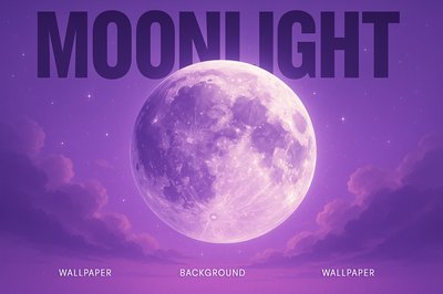 Mystical Moonlight Phone Wallpaper with Bold Typography