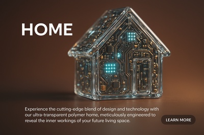 Hyperrealistic Transparent Home with LED Circuitry