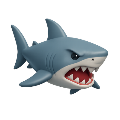 3D Cartoon Shark Character Design