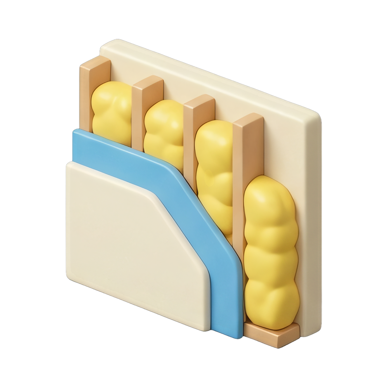 insulation wall cutaway view