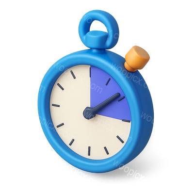 Stylish 3D Stopwatch Icon with Isometric View