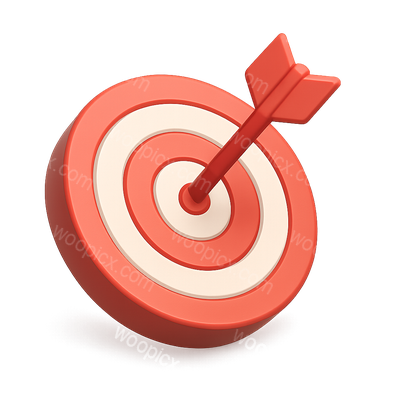 3D Target with Arrow Symbolizing Goals