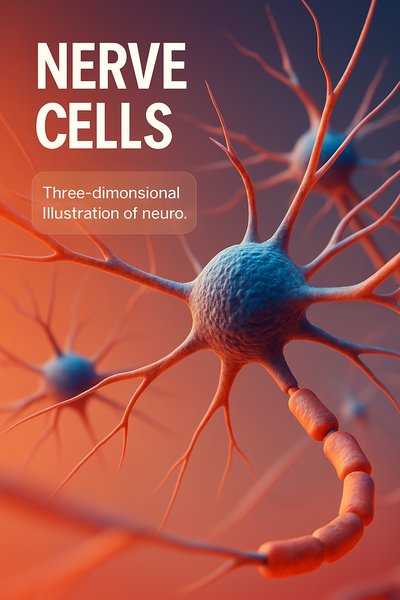 3D Illustration of Nerve Cells with Artistic Background