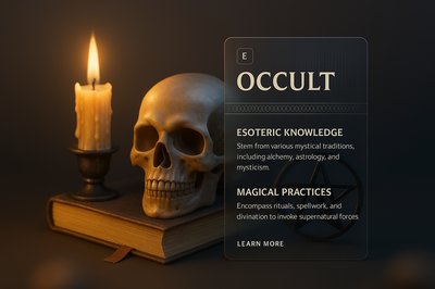 3D Illustration of Occult Themes with Candle and Skull