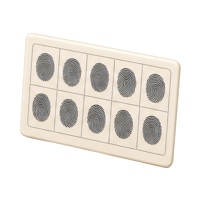 Ten-print fingerprint card
