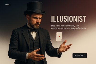 Stylish Illusionist Web Page Design with Engaging Elements