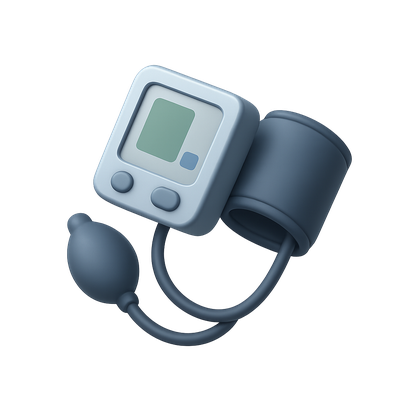 Stylized 3D Blood Pressure Monitor Icon Design