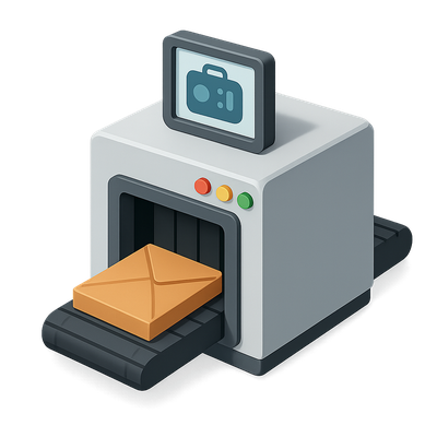 3D Icon of a Mail Screening Device in Isometric View