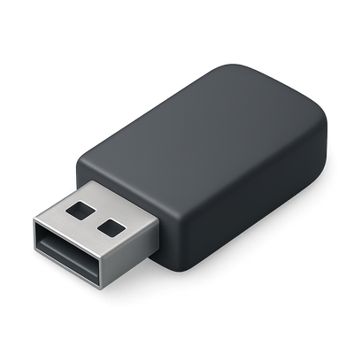 3D USB Drive Icon with Isometric View and Volumetric Design