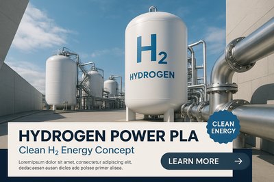 Hydrogen Power Plant: Clean Energy Concept with Steel Tanks