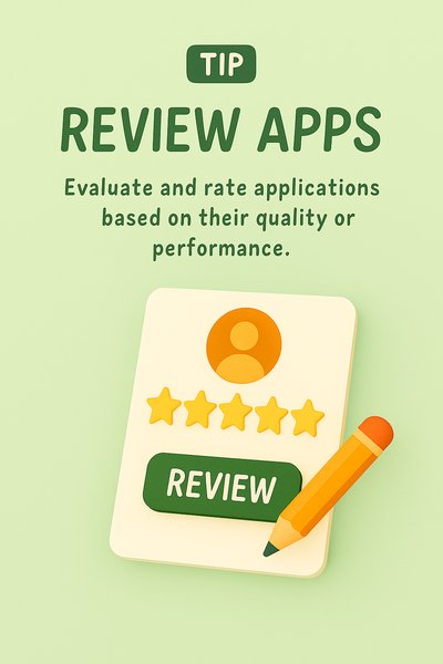App Review Tips Graphic with Playful Design