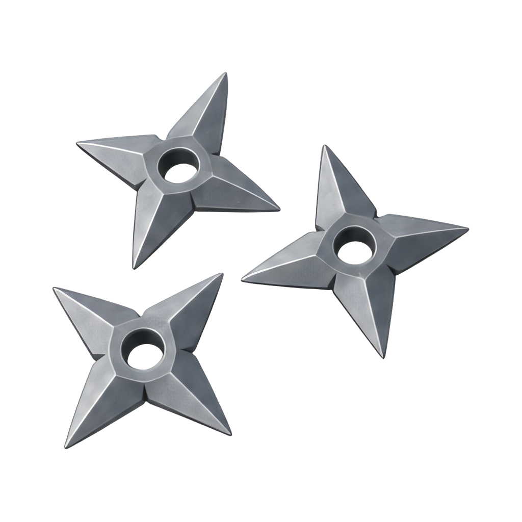 set of colorful shuriken stars