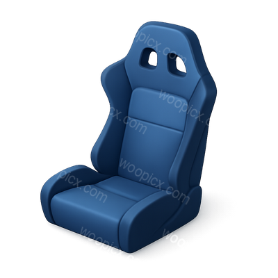 Stylish 3D Bucket Seat Icon in Isometric Design