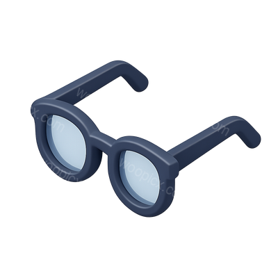 Stylish 3D Glasses Icon with Isometric View