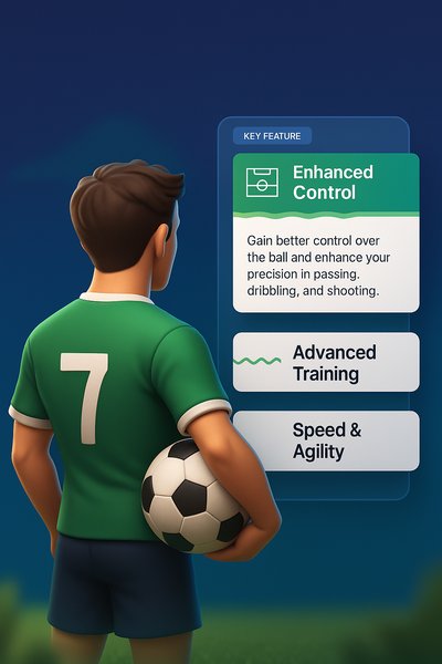 Dynamic Soccer Player with Key Features Display