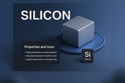 3D Illustration of Silicon with Integrated Design Elements