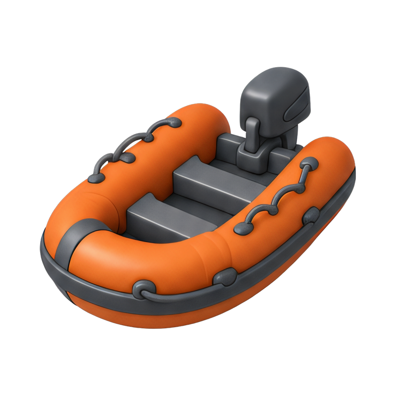 inflatable rescue boat on water