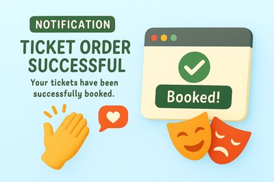 Colorful Ticket Booking Confirmation Graphic