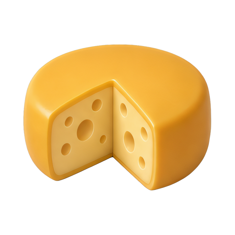 wedge of cheese on wooden board