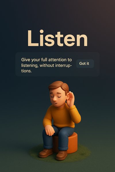 3D Scene Depicting Listening Concept with Realistic Style