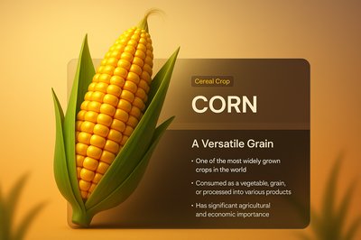 3D Illustration of Corn with Informative Overlay