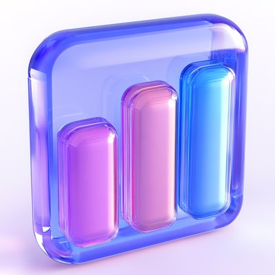 Stylized Graph Icon with Soft Colors and Modern Design