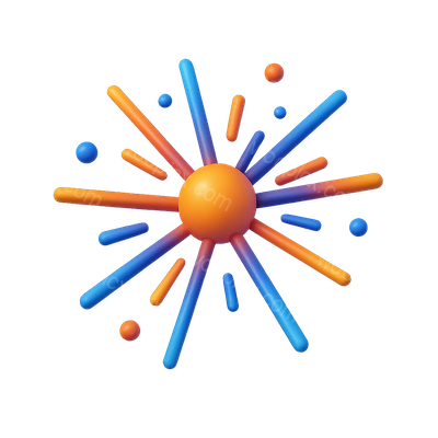 Colorful Abstract Burst Design with Sphere