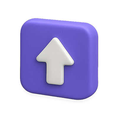 3D Purple Up Arrow Icon for Navigation