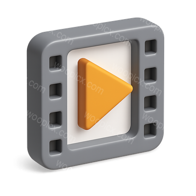 Stylish 3D Play Button Icon with Frames