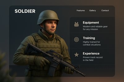 3D Visualization of a Soldier with Feature Highlights