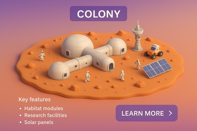 Detailed 3D Scene of a Futuristic Colony Environment