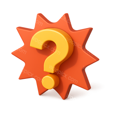 3D Explosive Question Mark Icon with Isometric Design