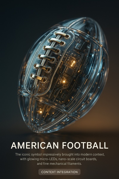 Hyperrealistic American Football with Glowing Tech Features