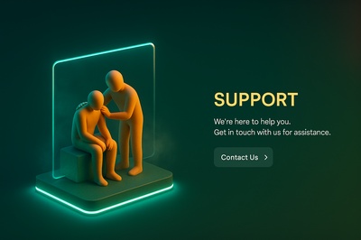 3D Scene Depicting Support with Neon Accents