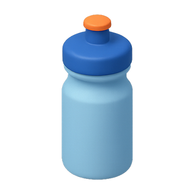 Stylized Water Bottle with Colorful Lid