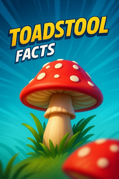Dynamic Toadstool Illustration with Bold Text
