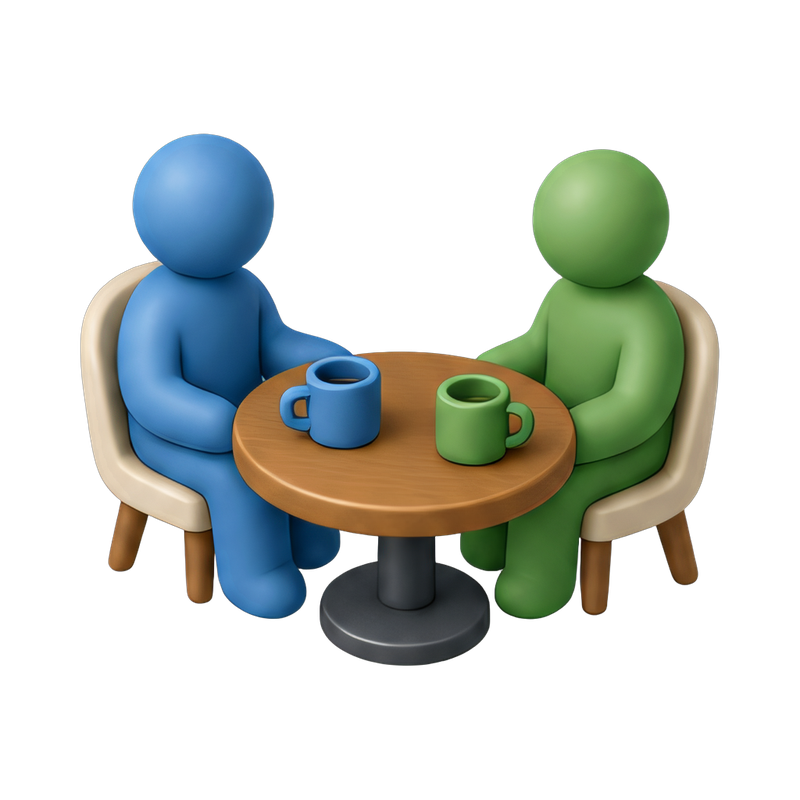 Casual one-on-one meeting setup