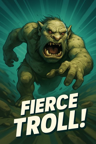 Fierce Troll Illustration in Dynamic Motion