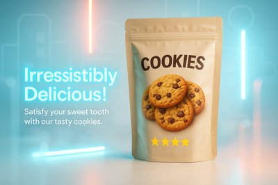 Product Packaging Design for Cookies with Modern Aesthetic
