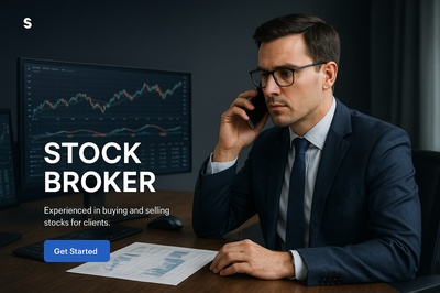 Stylish Stock Broker Web Page Design Concept