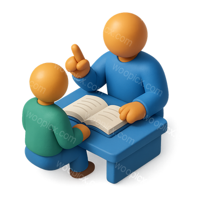 3D Mentorship Icon Depicting Learning Interaction