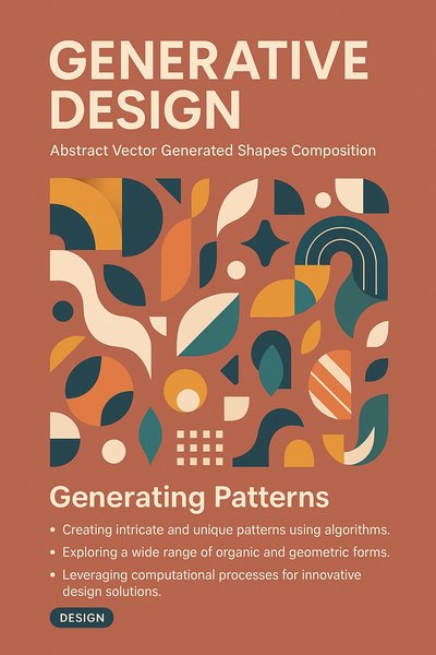 Abstract Geometric Design Composition Featuring Generative Patterns