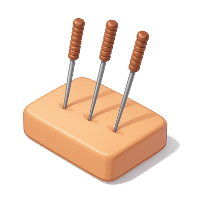 3D Acupuncture Needle Icon with Volumetric Feel
