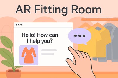 Virtual Shopping Experience Illustration Featuring AR Fitting Room