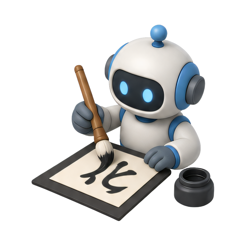 robot creating elegant calligraphy