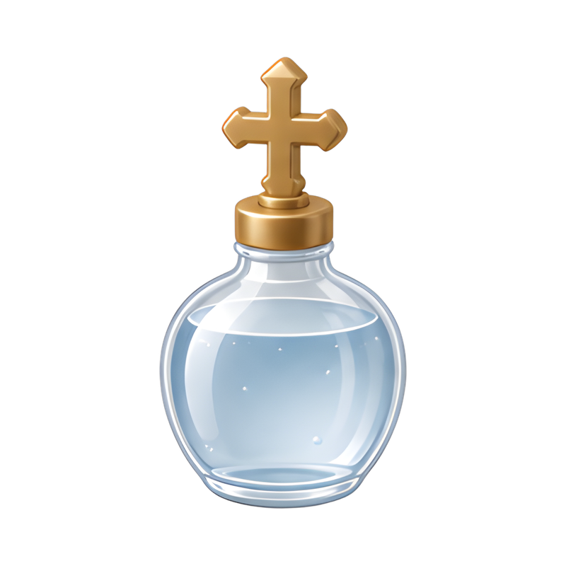 holy water vial with cross