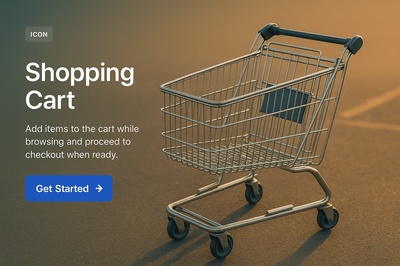 Stylish Shopping Cart Icon for E-commerce Interface