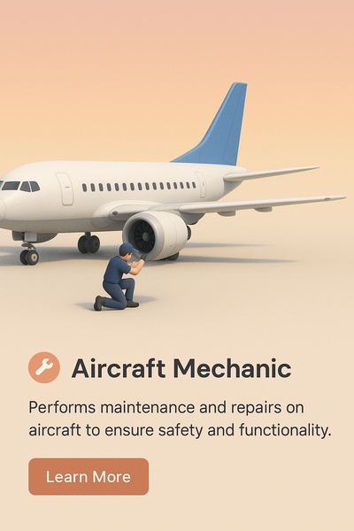 3D Scene of Aircraft Mechanic at Work