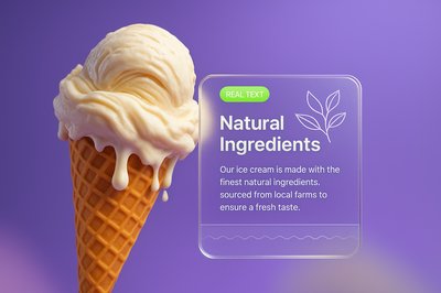 3D Ice Cream Cone with Natural Ingredients